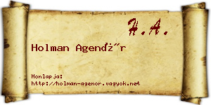 Holman Agenór névjegykártya